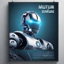 Create a poster in the style of a billboard featuring a futuristic robot