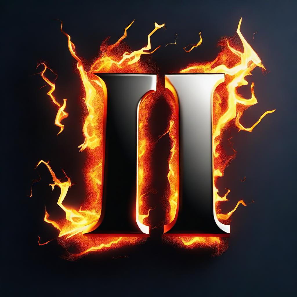 Create a typography design featuring the word 'Dhananja' with dynamic fire and lightning effects