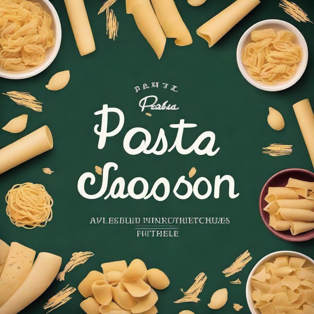 Design a cookbook cover focused on pasta recipes