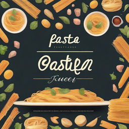 Design a cookbook cover focused on pasta recipes