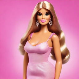 Create an image of Barbie styled as Kim Kardashian