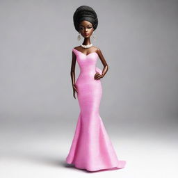 Create an image of Nina Simone styled as a Barbie doll