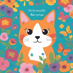 A colorful and whimsical children's book cover featuring a playful cat