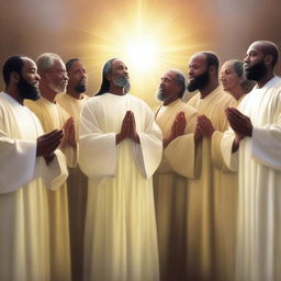 An uplifting and powerful image of Ambassadors of Christ, showing a diverse group of individuals united in their faith and mission