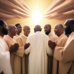 An uplifting and powerful image of Ambassadors of Christ, showing a diverse group of individuals united in their faith and mission