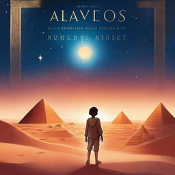 A beautiful book cover featuring a young boy standing at the edge of a vast desert