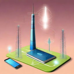 Create an image depicting wireless energy harvesting