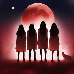 Create a book cover for a novel titled 'Shadows of the Blood Moon Eclipse'