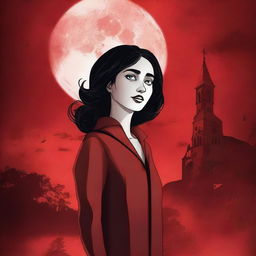 Create a book cover for a novel titled 'Alaster Marge and the Blood Moon Eclipse'