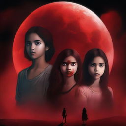 Create a novel cover for a fictional book titled 'Blood Moon Eclipse'