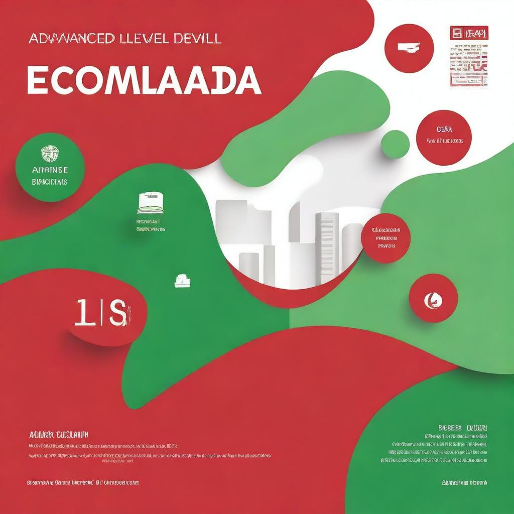 Create a modern A4-sized cover page for a book titled 'Advanced Level Economics' with the subtitle 'Lesson One' and the author's name 'Nimasha Dilhani' including 'BBA Finance Special (University Of Colombo)'