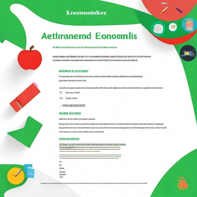 Create an A4 size cover page for a study guide titled 'Advanced Level Economics'