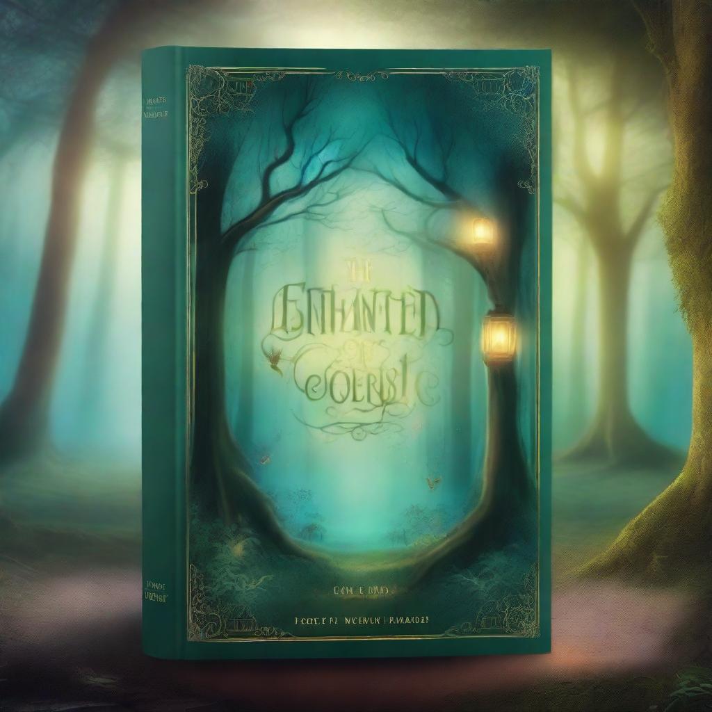 A book cover featuring an enchanted forest