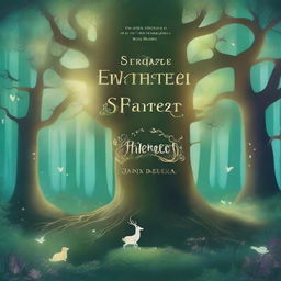 A book cover featuring an enchanted forest