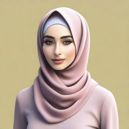 A realistic depiction of a Hijabi girl