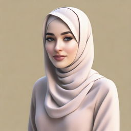 A realistic depiction of a Hijabi girl