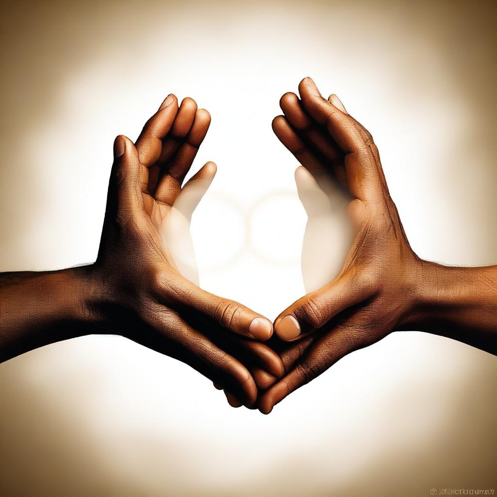 African American hands with three circles of life hovering above them