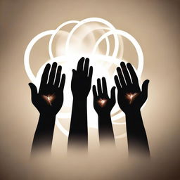 African American hands with three circles of life hovering above them