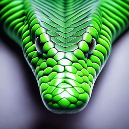 A highly detailed and realistic depiction of a snake head viewed from the top