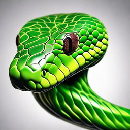 A highly detailed and realistic depiction of a snake head viewed from the top