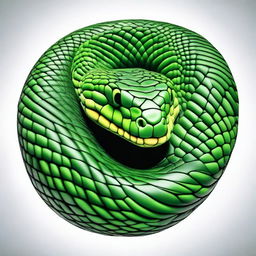 A highly detailed and realistic depiction of a snake head viewed from the top