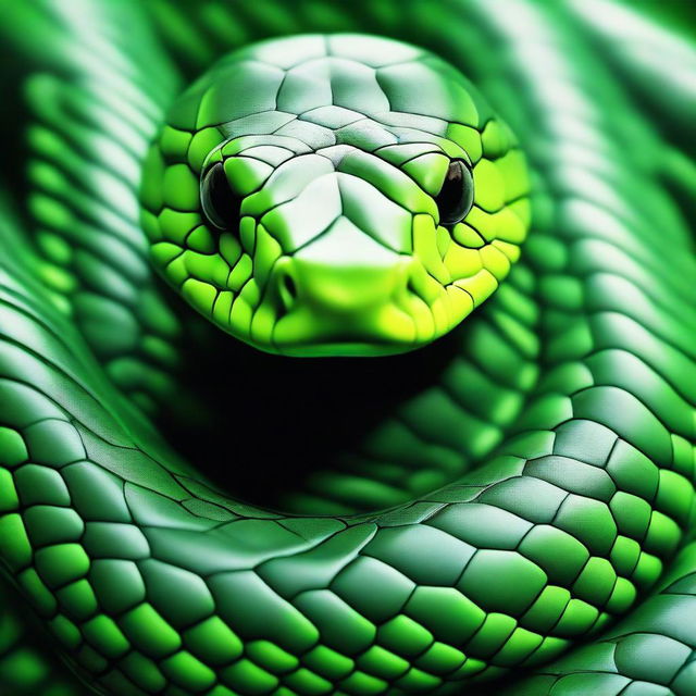 An orthographic view of a snake head from the top, designed as a texture map