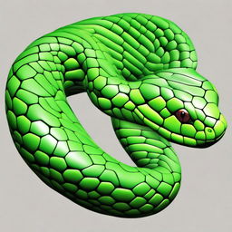 An orthographic view of a snake head from the top, designed as a texture map