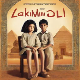 A movie poster for 'Zakhmi Dli' featuring a boy in traditional Egyptian attire sitting on a chair, with a girl standing behind him