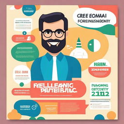 Create an attractive poster for an upcoming Freelancer meetup event titled 'Exploring the Impact of Freelancing on Pakistan's Economy