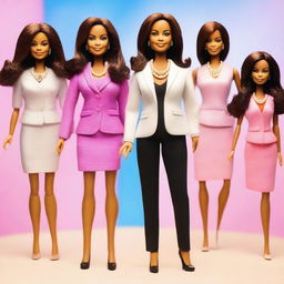 Create an image of Kamala Harris as a Barbie doll