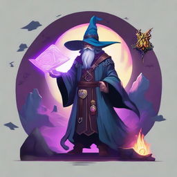 Create a 1024x1024 banner for a Discord bot with a Dungeons & Dragons theme, focusing on a wizard