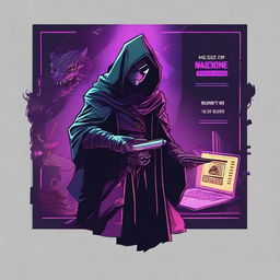 Create a 1024x1024 banner that combines Dungeons & Dragons with a hacker theme