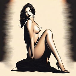 Create an image featuring a character in a sultry pose