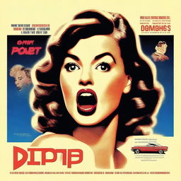 A movie poster featuring a naive, sexy woman holding a jump drive on her tongue