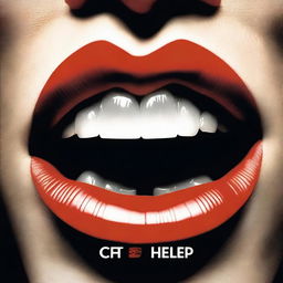 A movie poster featuring a close-up of a woman's mouth, opened to reveal a jump drive resting on her tongue