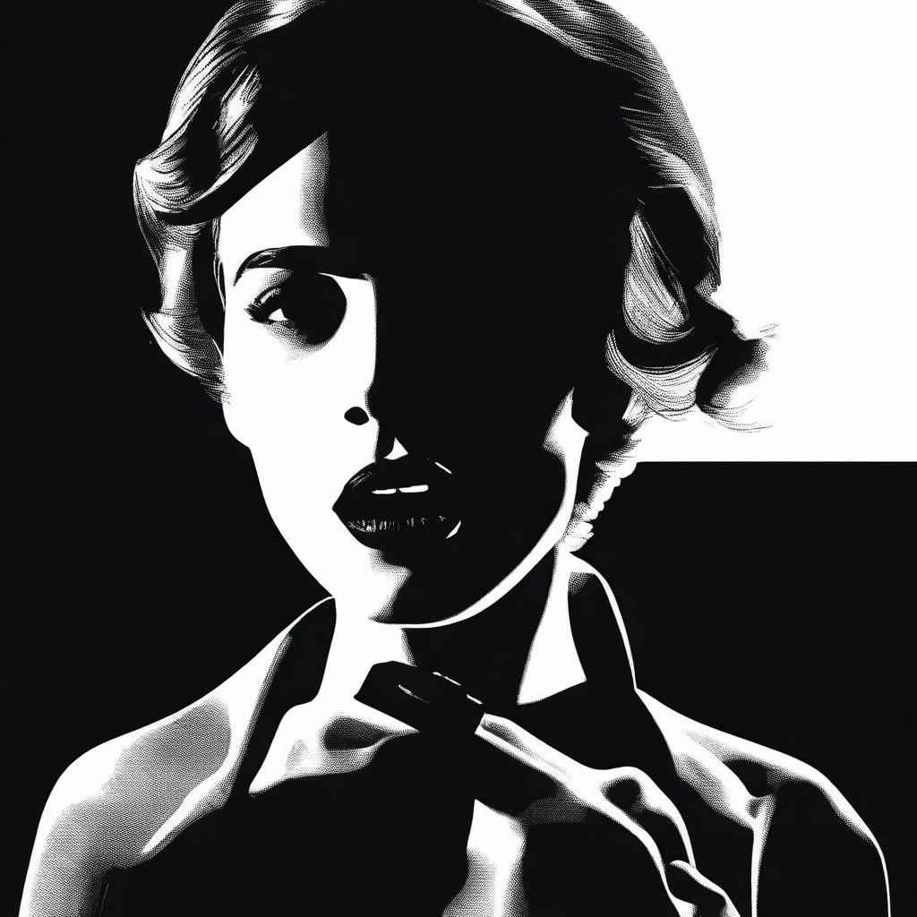 A modern noir movie poster featuring a close-up of a woman offering a jump drive inside her mouth