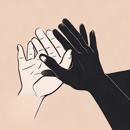 An emotional illustration of two hands reaching out towards each other, trying to come together