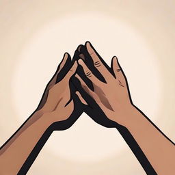 An emotional illustration of two hands reaching out towards each other, trying to come together