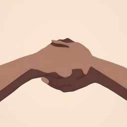 A realistic illustration of two women's hands reaching out towards each other, trying to come together