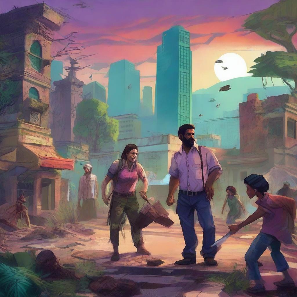 A vibrant and dynamic scene depicting the recovery of Latin America in the game Mega Zombie