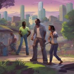 A vibrant and dynamic scene depicting the recovery of Latin America in the game Mega Zombie