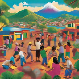 A vibrant and hopeful scene depicting the recovery of Latin America