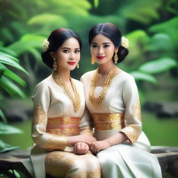 Create a realistic image featuring beautiful Indonesian girls