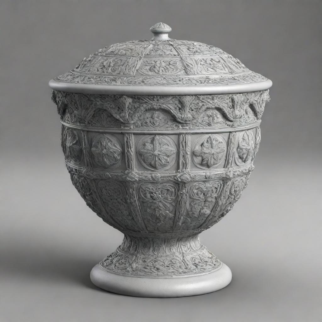 Generate a 3D sketch of a generic object showcasing intricate details and shading.