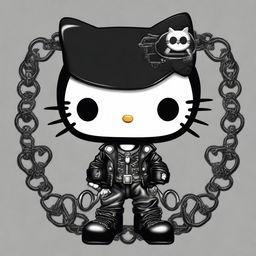 A masculine version of Hello Kitty with a gothic theme