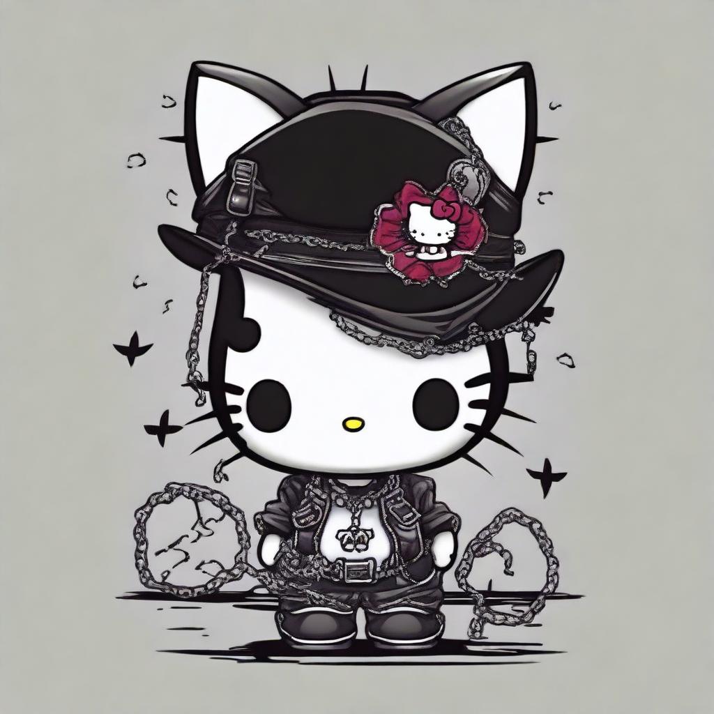 A masculine version of Hello Kitty with a gothic theme