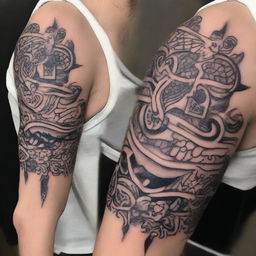 Create a tattoo design featuring intricate patterns and bold lines