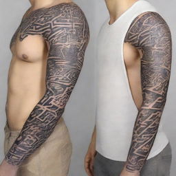 Create a tattoo design featuring intricate patterns and bold lines