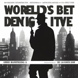 The cover features a silhouette of a detective, holding a magnifying glass, against a backdrop of dark city streets