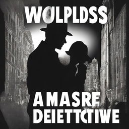 The cover features a silhouette of a detective, holding a magnifying glass, against a backdrop of dark city streets